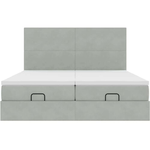 VidaXL Okvir kreveta s madracima svijetlosivi 160x200cm bar&amp;scaron;unasti Slike