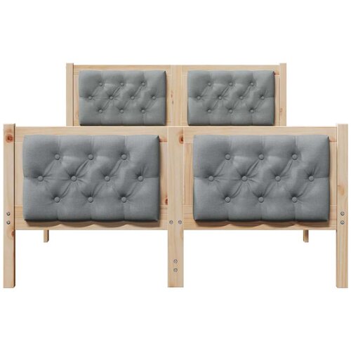  Krevetna konstrukcija s uzglavljem Svijetlo siva 120 x 200 cm Smeđa Slike