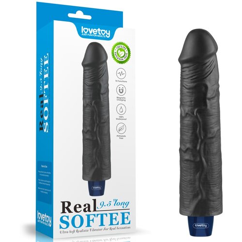 Lovetoy 2024 Vibracijski Penis Lovetoy Real Softee Black 9,5&amp;#039;&amp;#039; Slike