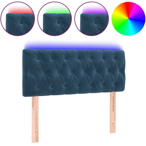 Maison Chic LED Posteljno vzglavje - Vzglavna omarica - Nočna omarica temno modro 100x7x78/88 cm žamet, (21712684) Cene