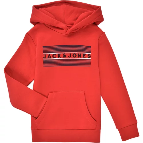 Jack & Jones dječji pulover logo sweat hd nood crvena