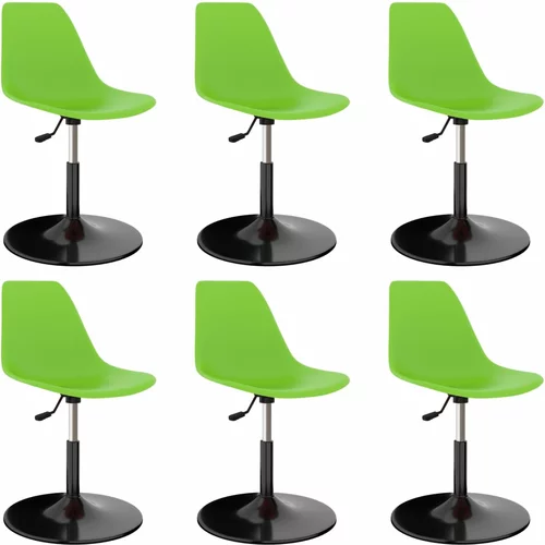 vidaXL Vrtljivi jedilni stoli 6 kosov zeleni PP