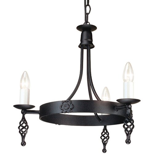 Elstead Lighting Elstead BY3-BLACK - Luster na lancu BELFRY 3xE14/60W/230V Slike