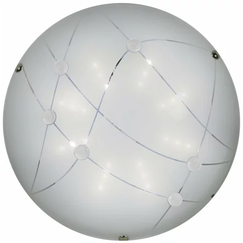 Candellux Lighting Bela/zelena LED stropna svetilka s steklenim senčnikom ø 30 cm Duca – Candellux Lighting