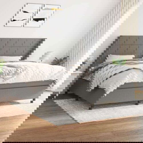 Kreveta s oprugama i madrac svjetlosivi 160x200cm tkanina Cijene