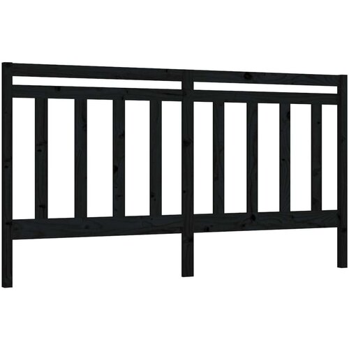  Uzglavlje za krevet crno 206 x 4 x 100 cm od masivne borovine Slike