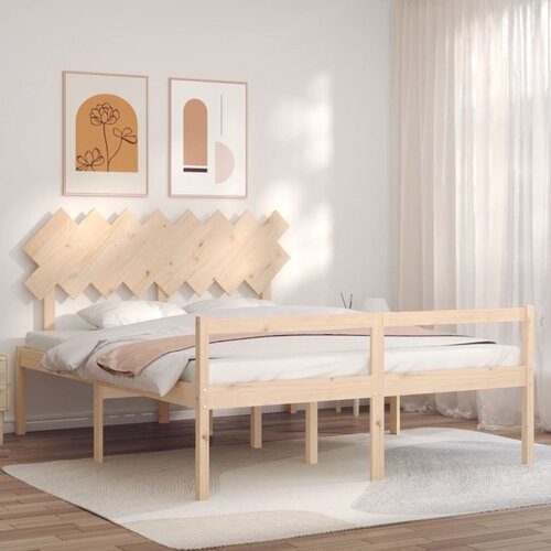  Krevet za starije s uzglavljem 160x200 cm od masivnog drva Cijene