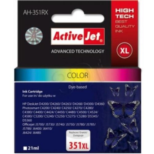Activejet komplet barvnih črnil HP CB338 351XL AH-351RX Slike
