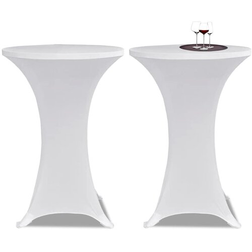  Navlaka za stol za stajanje &amp;Oslash; 60 cm bijela rastezljiva 4 kom Slike