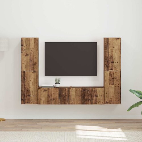  Set TV komoda 6 pcs Staro drvo Konstruirano drvo Cijene