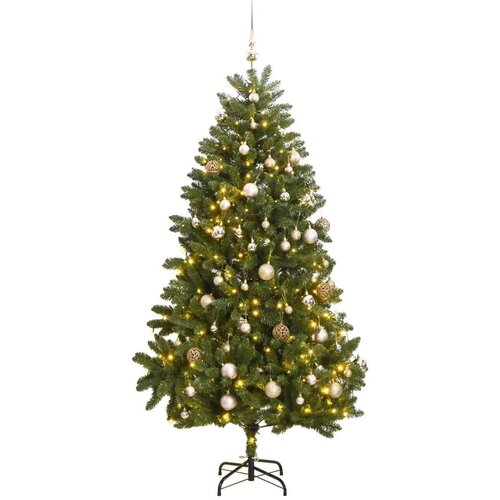 VidaXL Umetna novoletna jelka 300 LED diod in komplet bučk 300 cm Slike