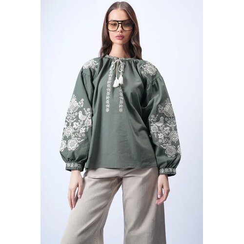 Trend Alacati Stili Ženska bluza Alc-X15052, Kaki Slike