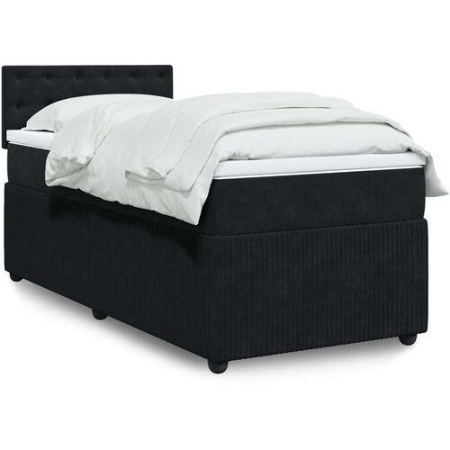 VidaXL Box spring krevet s madracem crni 90x200 cm bar&amp;scaron;unasti Slike