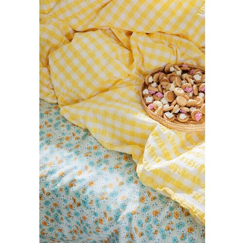JUNA Rumena podalj&amp;scaron;ana posteljnina za zakonsko posteljo iz krepa 200x220 cm B&amp;aelig;k&amp;amp;B&amp;oslash;lge &amp;ndash; Slike