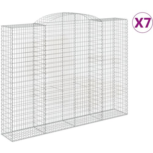 Lučne gabionske ko&amp;scaron;are 7 kom 300x50x220/240cm pocinčano željezo Slike