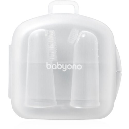 BabyOno Silicone Toothbrush dječja četkica za zube na prst s etuijem 0m+ 2 kom Cijene