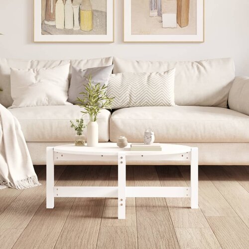  Stolić za kavu bijeli 87 x 48 x 35 cm od masivne borovine Slike