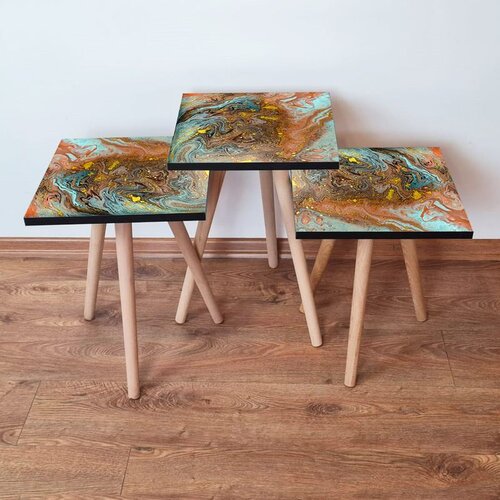 Hanah home 3Shp280 - multicolor multicolor nesting table (3 pieces) Cene