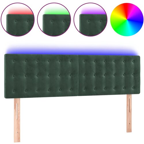 Maison Chic led posteljno vzglavje - vzglavna omarica - nočna omarica temno zeleno 144x5x78/88 cm žamet, (21709178) Slike