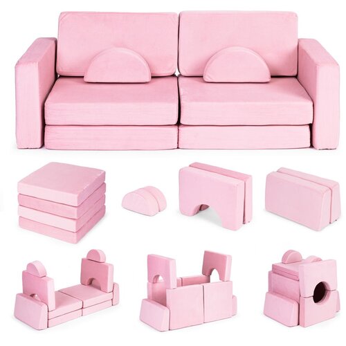 ECO TOYS DIY modularna fotelja sa 10 jastuka - pink Slike