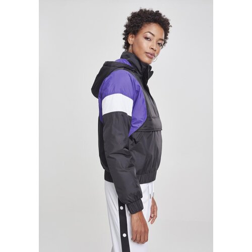 Urban Classics Ladies 3-Tone Padded Pull Over Jacket black/ultraviolet/white Slike