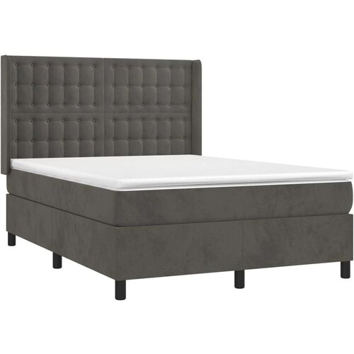  Box spring s madracem LED tamnosivi 140x200 cm bar&amp;scaron;un Slike
