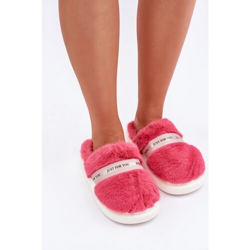  Furry Slippers With Decorative Strap Pink Savalithea Cijene