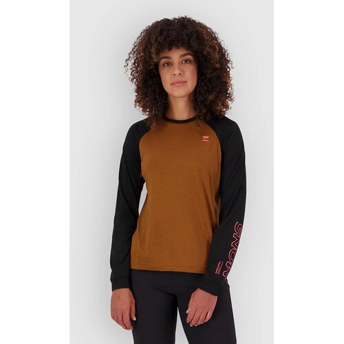 Mons Royale Tarn Merino Long Sleeve Tech Tee caramel / black Cene