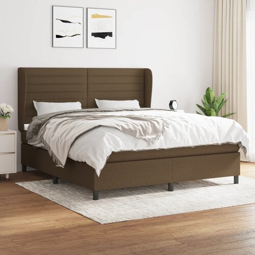  The Living Store Box spring postelja z vzmetnico temno rjava 160x200 cm blago - Box Spring Postelja, (21497041) Slike