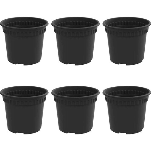  Okrugla saksija za cveće 6 pcs Crna &amp;Oslash; 12 5 x 10 cm Plastika - Crna &amp;Oslash; 12 5 x 10 cm 6 Slike