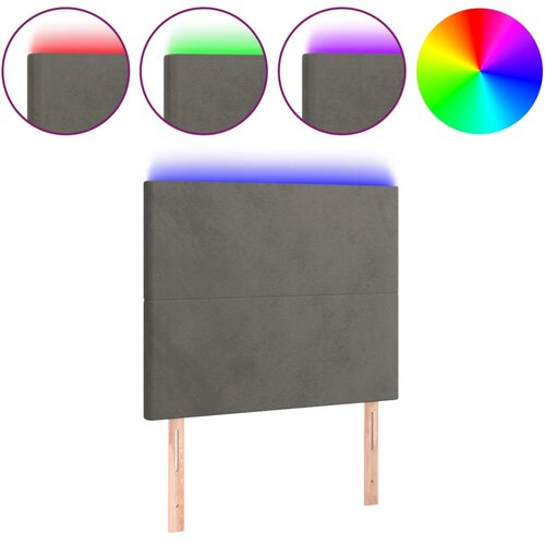 Maison Chic led posteljno vzglavje - vzglavna omarica - nočna omarica temno sivo 90x5x118/128 cm žamet, (21710245) Cene