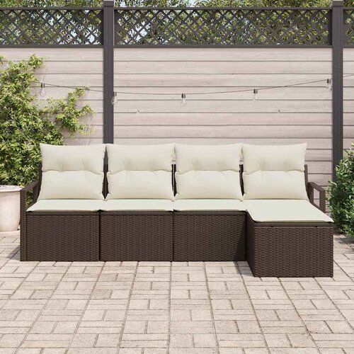  Set sofe 5 kom. Smeđa i krem poliratan 230 x 117 x 85 cm Slike