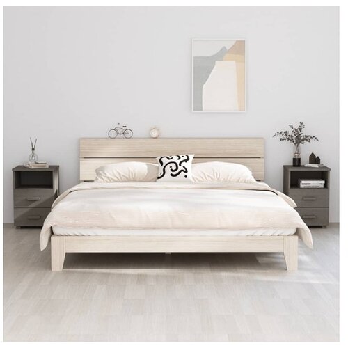  Noćni ormarići HAMAR 2 kom svjetlosivi 40x35x62 cm od borovine Cijene