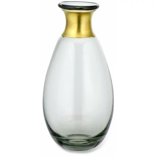 Nkuku Siva steklena vaza Miza, višina 14 cm