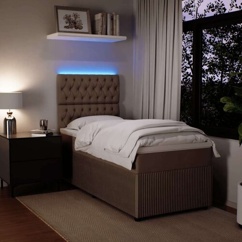 VidaXL box spring krevet s madracem svjetlosivi 100x200 cm bar&amp;scaron;unasti Slike