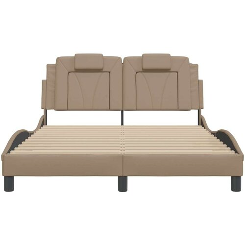  Okvir kreveta LED boja cappuccina 120 x 200 cm umjetna koža Slike