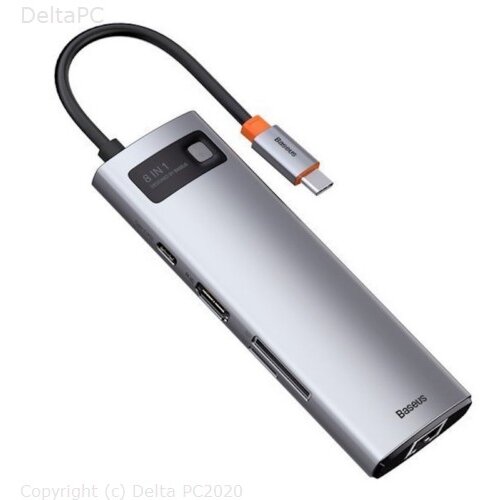 Baseus Metal Gleam Series 8-in-1 Multifunctional Type-C HUB Docking Station Gray(Type-C to HDMI+USB3 Cijene