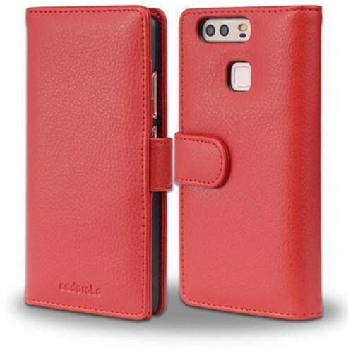 Cadorabo Ohi&scaron;je, združljivo z Huawei P9 v inferno red - Za&scaron;čitni ovitek z magnetnim zapiranjem in 3 režami za kartice, (20547742) Cene