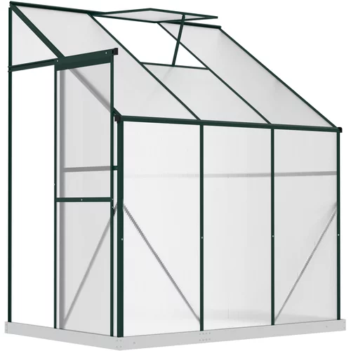 Outsunny vrtni rastlinjak iz polikarbonata in aluminija za rastline z drsnimi vrati in prezračevalnim oknom, 192x127x220cm, (20708467)