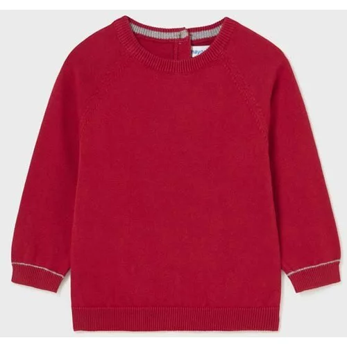 Mayoral Bombažni pulover za dojenčke rdeča barva