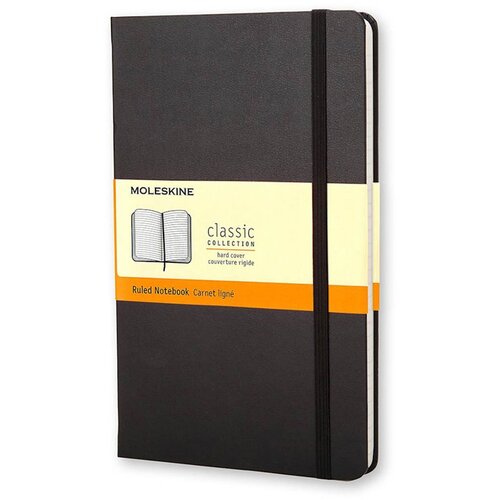 Moleskine Beležnica A5 trda platnica, črna - črte Slike