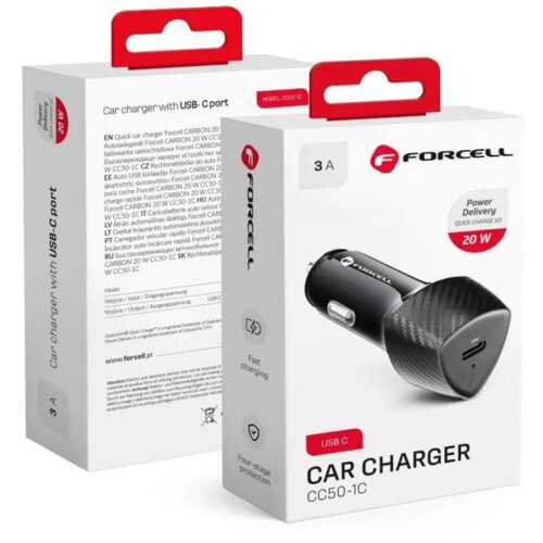 forcell auto punjač  carbon CC50-1C usb-c 20W adapter crni Cene