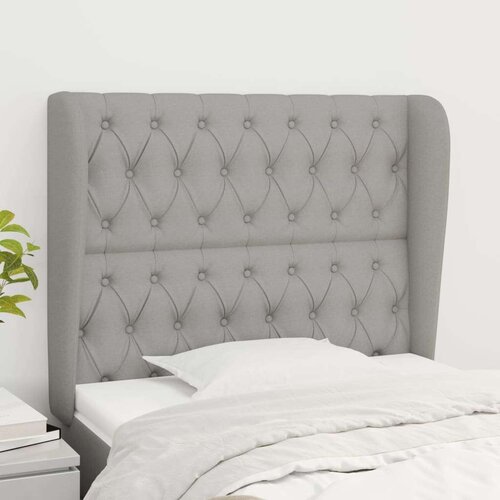  Uzglavlje s u&amp;scaron;ima svjetlosivo 103x23x118/128 cm od tkanine Slike