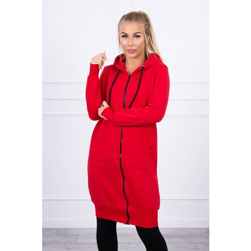 Kesi Long insulated hoodie in red color Slike