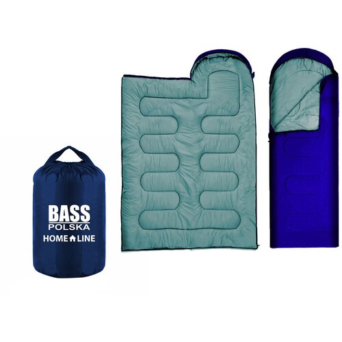 Bass Polska Spalna vreča s kapuco, turistična odeja 2 v 1, modra, (22135285) Cene