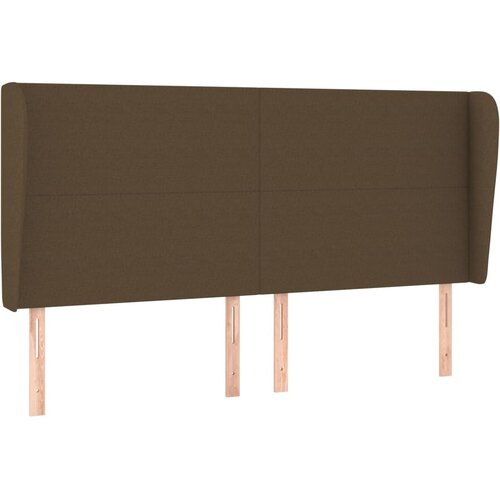  Uzglavlje s u&amp;scaron;ima tamnosmeđe 203x23x118/128 cm od tkanine Slike