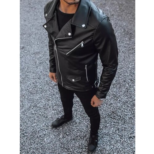 DStreet Black men's leather jacket TX4081 Cijene