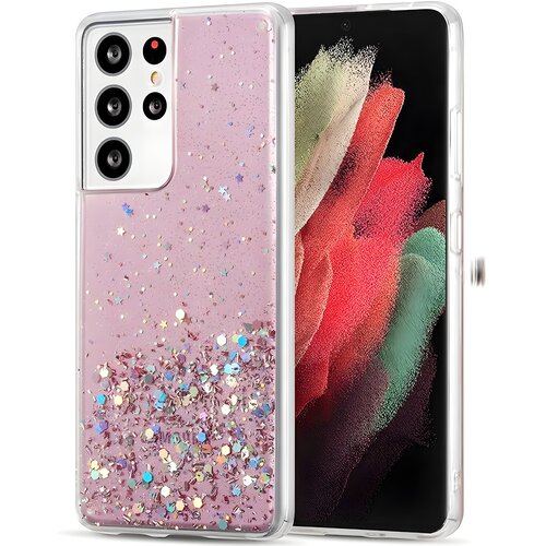 Wozinsky Star Glitter silikonski ovitek za Samsung Galaxy S30 Ultra/Galaxy S21 Ultra 5G - Roza Cene