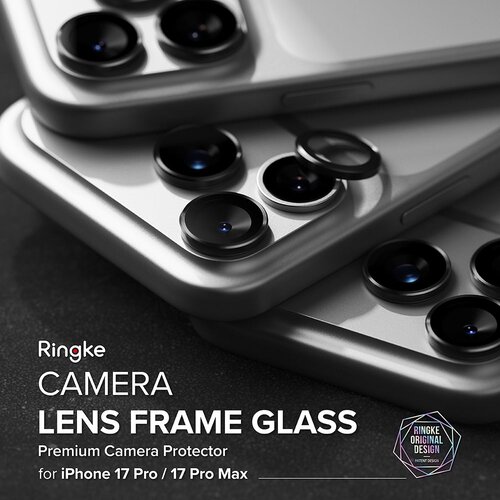 Ringke Steklo za okvir leče kamere za iPhone 17 Pro / iPhone 17 Pro Max - Črna Slike