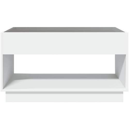  Stolić za kavu s beskonačnim LED svjetlima bijeli 90x50x50 cm Slike